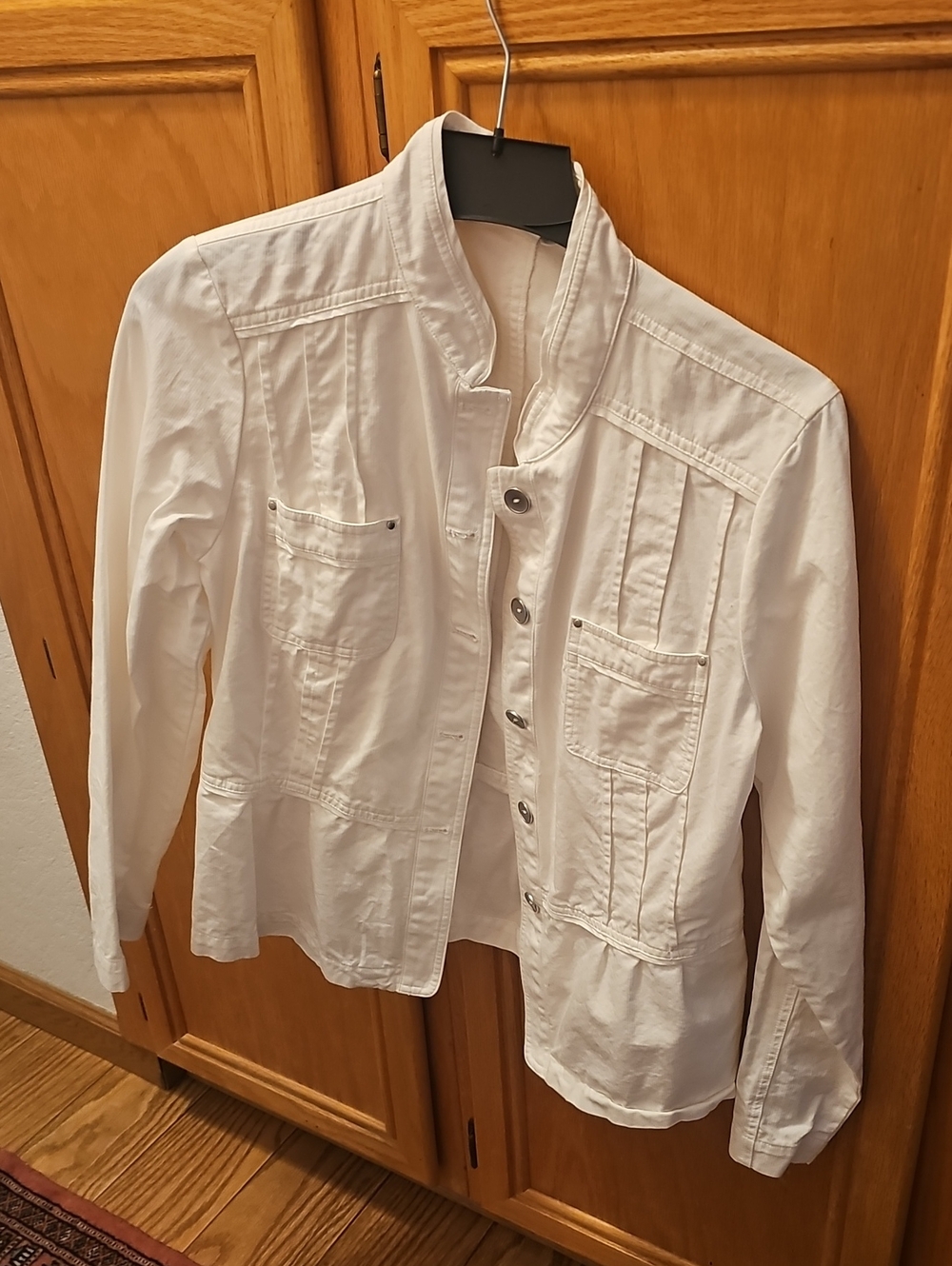 Christopher & Banks White Button-Front Jean Jacket